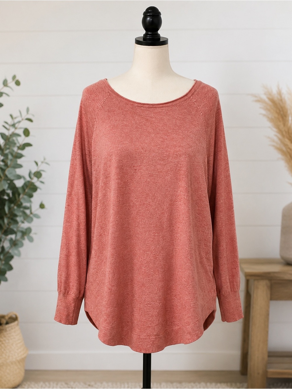 Dreamers Rose Pink Lightweight Pullover Tunic Top S/M Cotton Rayon